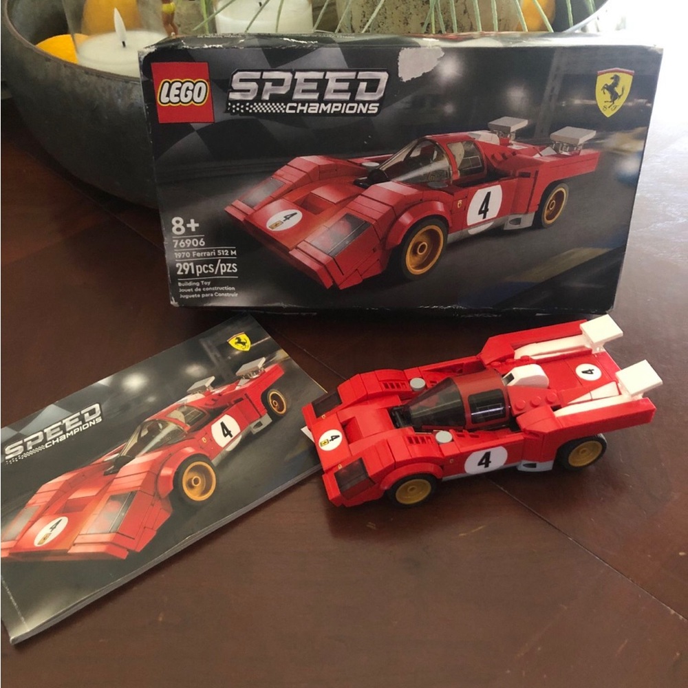 LEGO Speed Champions Red 1970 Ferrari 512 M Car With Box, Manual, No Mini Figure